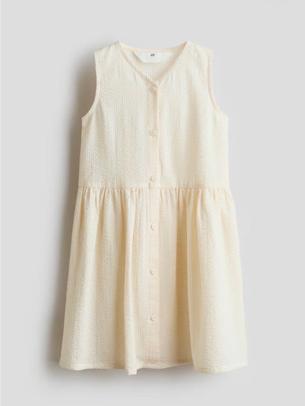 H&M Pale Cream Sleeveless Button-Front Dress for Kids